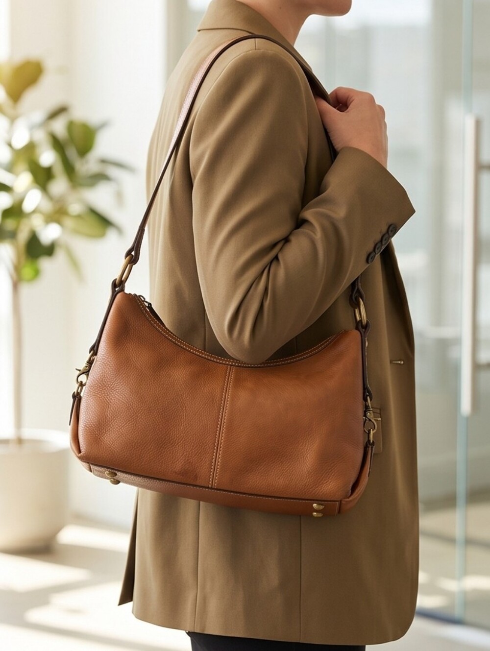 Fossill Classic Brown Leather Shoulder Bag - Picture 10 of 10